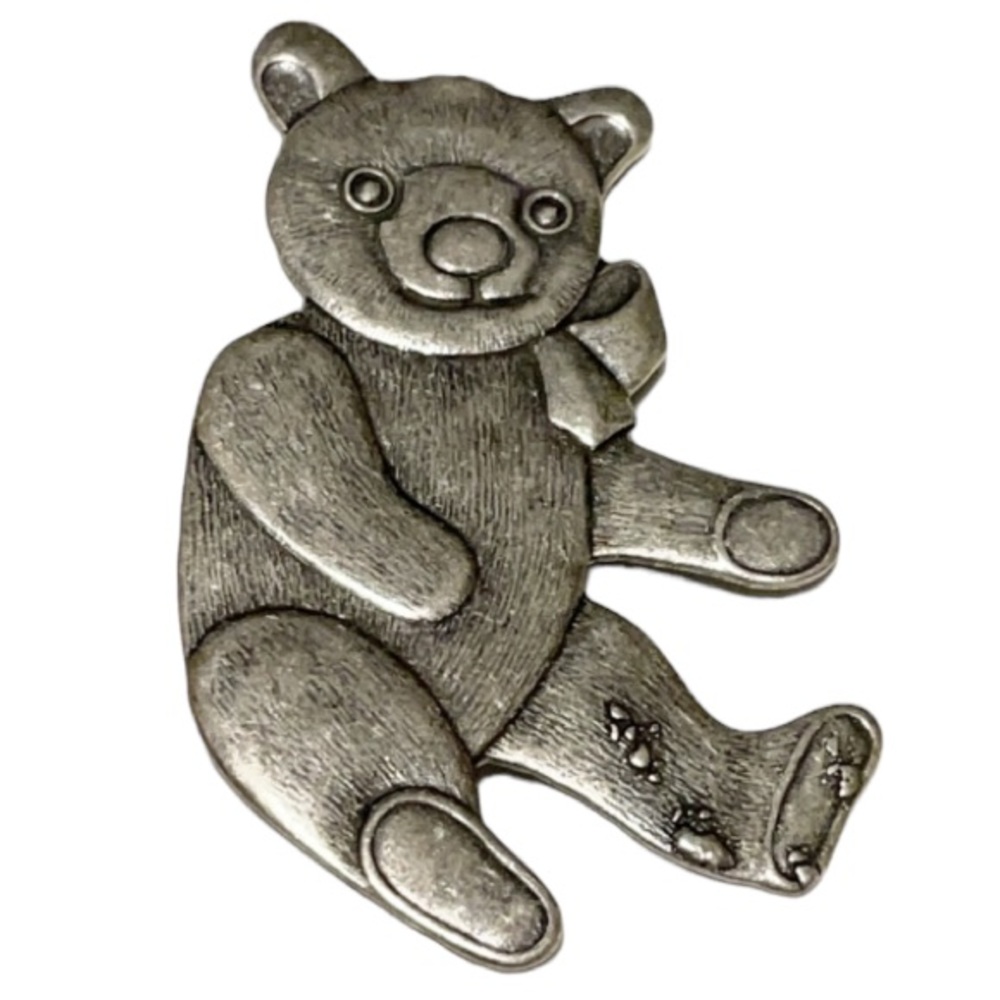 Vintage Top Shelf Jewelry silver teddy bear brooch